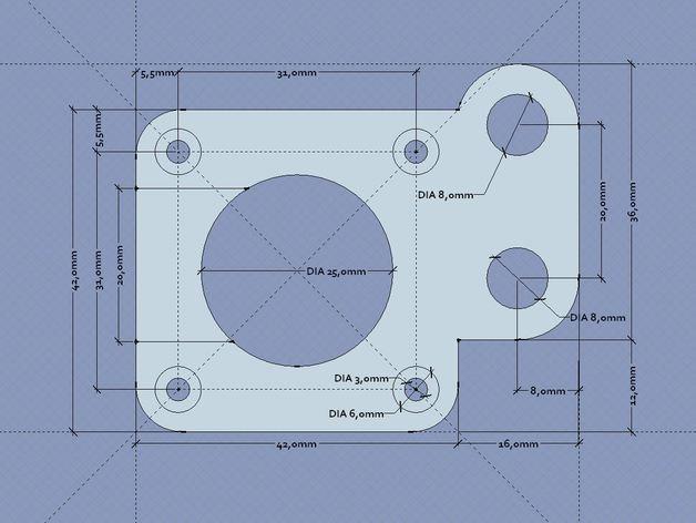 RepRap Prusa i3 打印機Y軸馬達底座