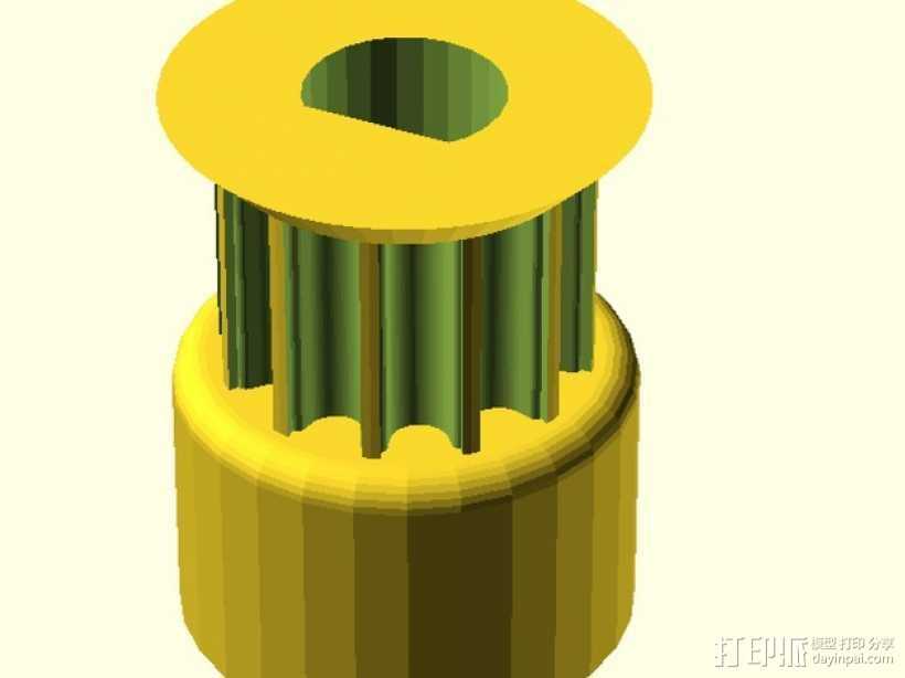 打印机滑轮 3D打印模型渲染图