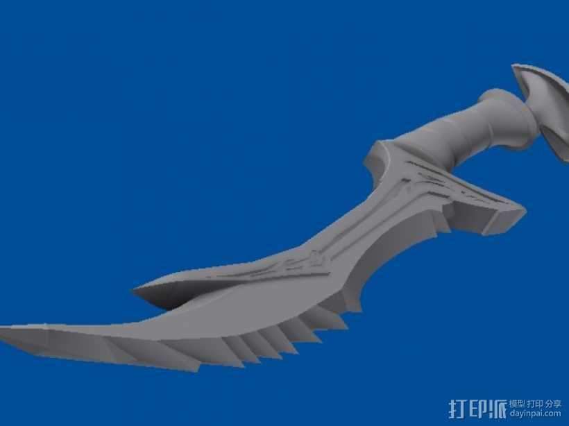 Daedric Dagger 上古卷轴匕首 3D打印模型渲染图