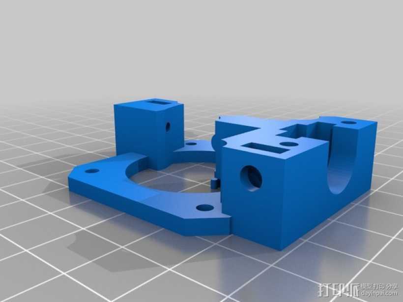 直线驱动挤出机 3D打印模型渲染图