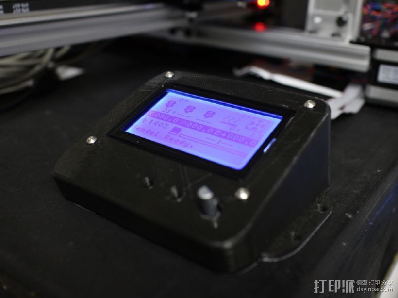 智能控制器LCD显示屏保护盒 3D打印模型渲染图