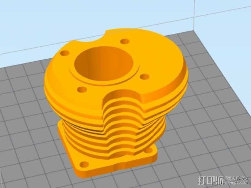 气缸盖 3D打印模型渲染图