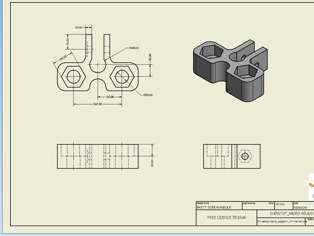  Prusa Mendel i2打印机z轴限位开关调节器