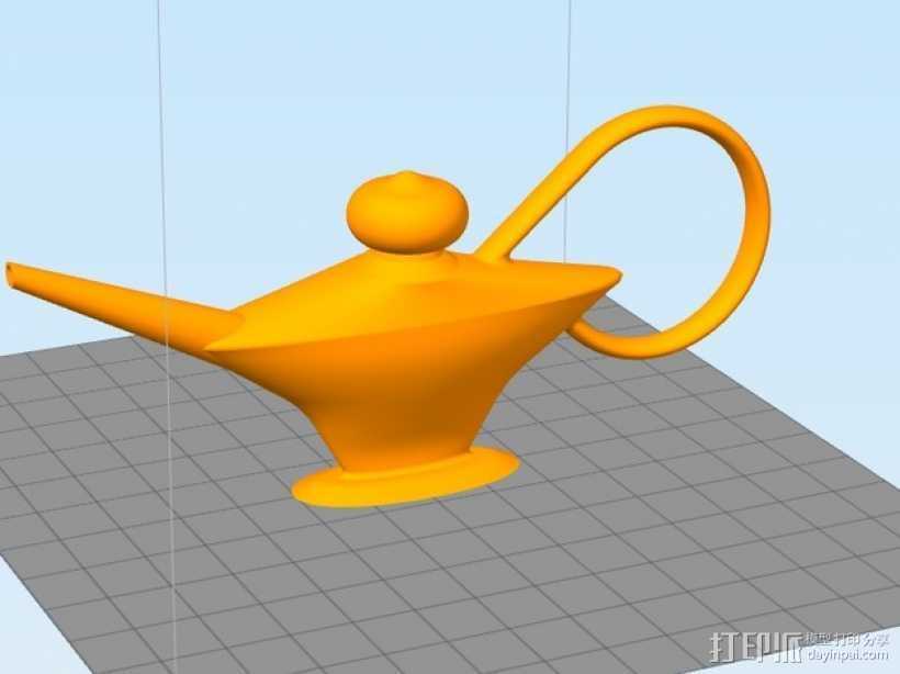 阿拉丁神灯 3D打印模型渲染图