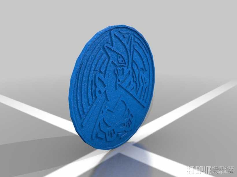 口袋妖怪 Lugia路基亚硬币  3D打印模型渲染图