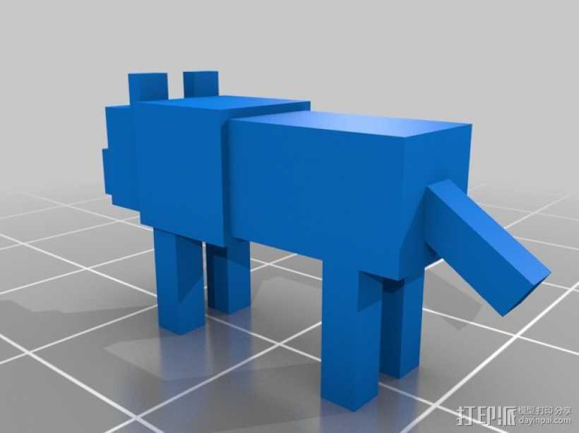 我的世界 狼  3D打印模型渲染图