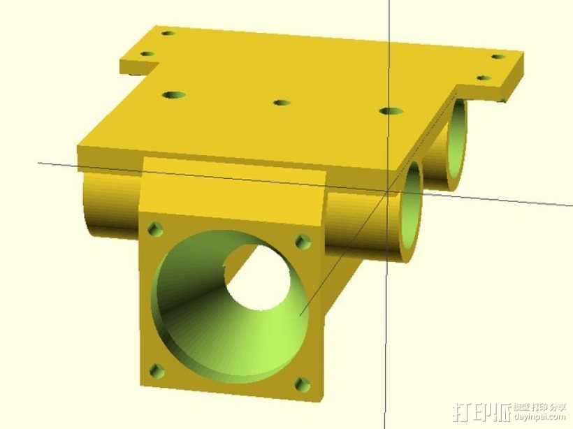 J-Head喷头支架 风扇支架 3D打印模型渲染图