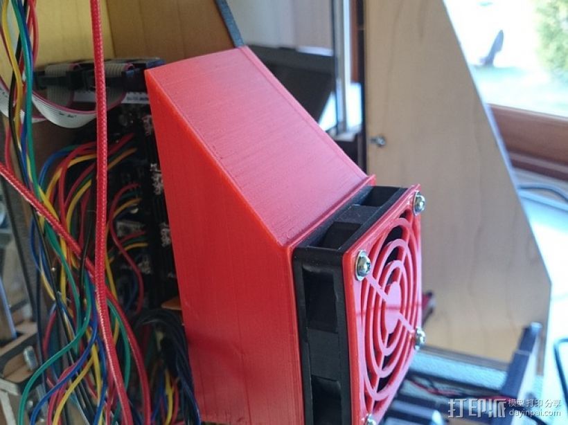 Makerfarm Prusa i3打印机处理器风扇 散热器 3D打印模型渲染图