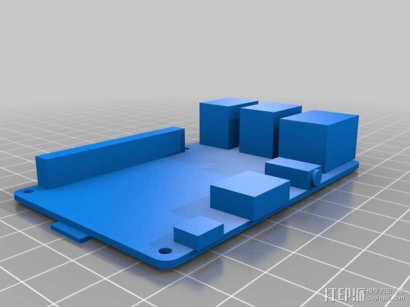树莓派电路板保护壳 3D打印模型渲染图