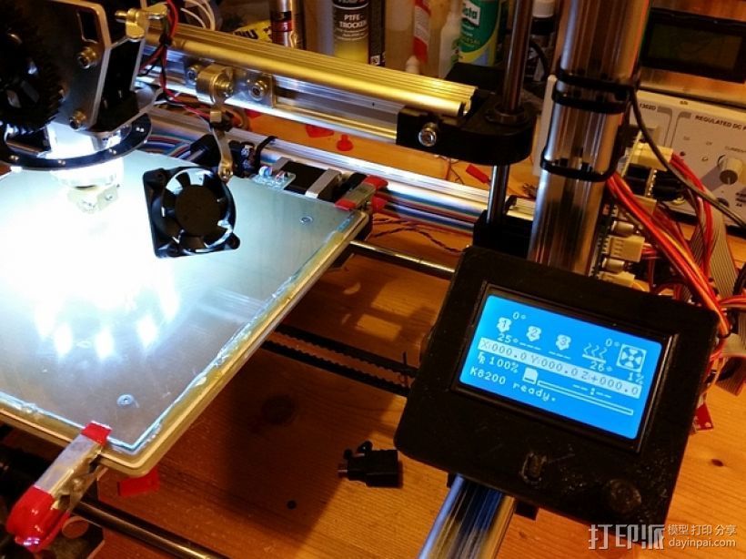 打印机控制器液晶显示器支架 3D打印模型渲染图