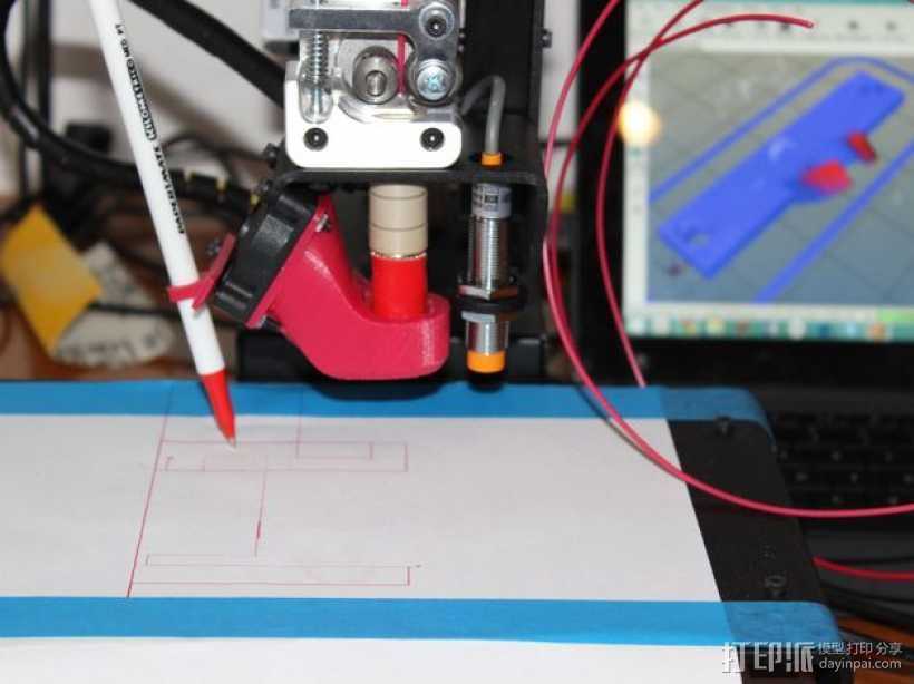 3D打印笔支架 3D打印模型渲染图