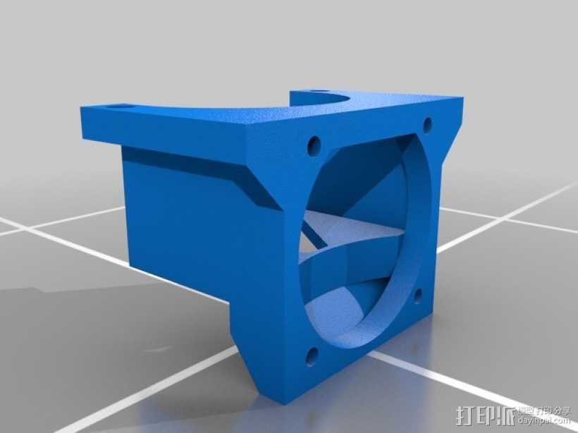 挤出机LED灯环固定架 风扇架 3D打印模型渲染图