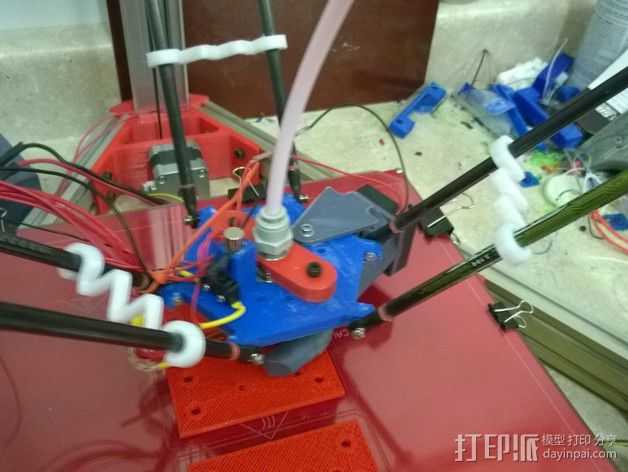 delta式打印机斜杆张紧弹簧 3D打印模型渲染图