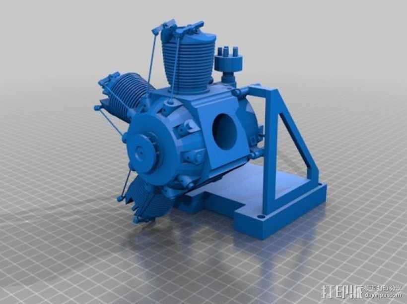 星型发动机 3D打印模型渲染图