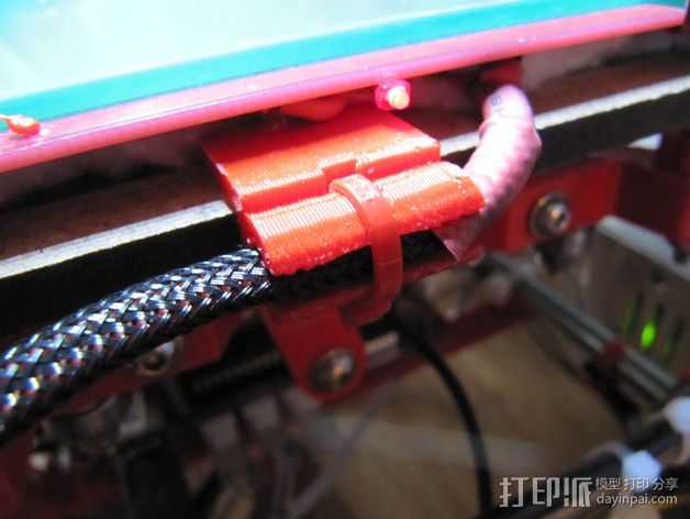 打印机热床电缆夹 3D打印模型渲染图