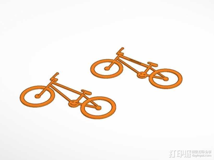 极限单车 吊坠 钥匙扣 3D打印模型渲染图