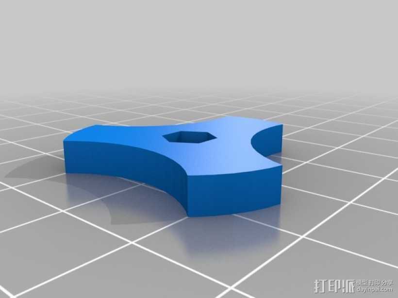 六角螺母旋钮 3D打印模型渲染图
