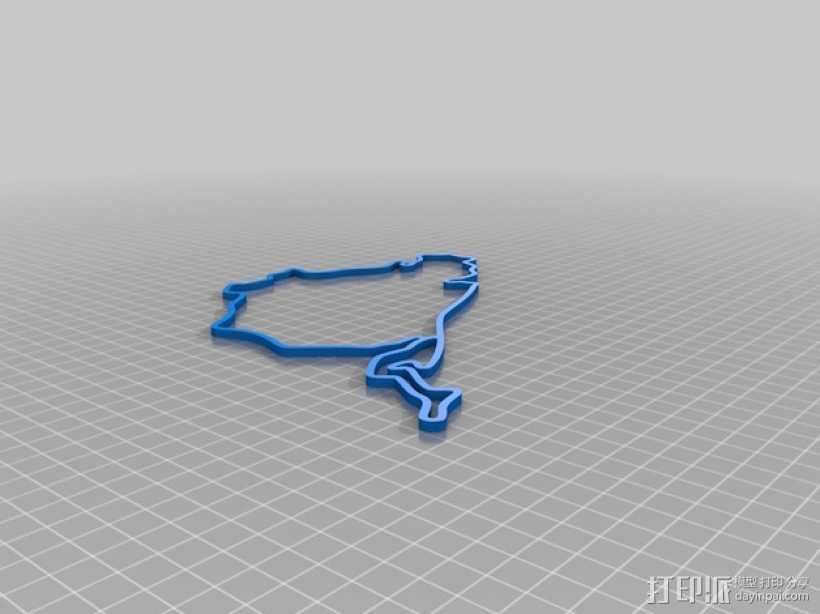 纽博格林赛道轮廓 3D打印模型渲染图