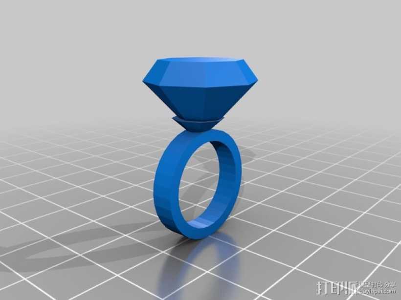 钻石戒指 3D打印模型渲染图