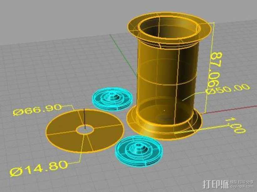 线轴支撑器 3D打印模型渲染图