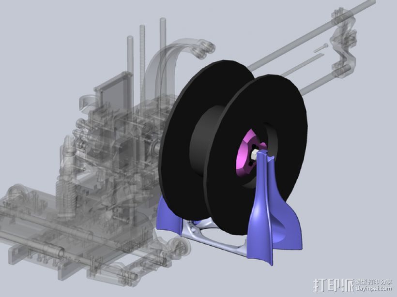 线轴支撑器 3D打印模型渲染图