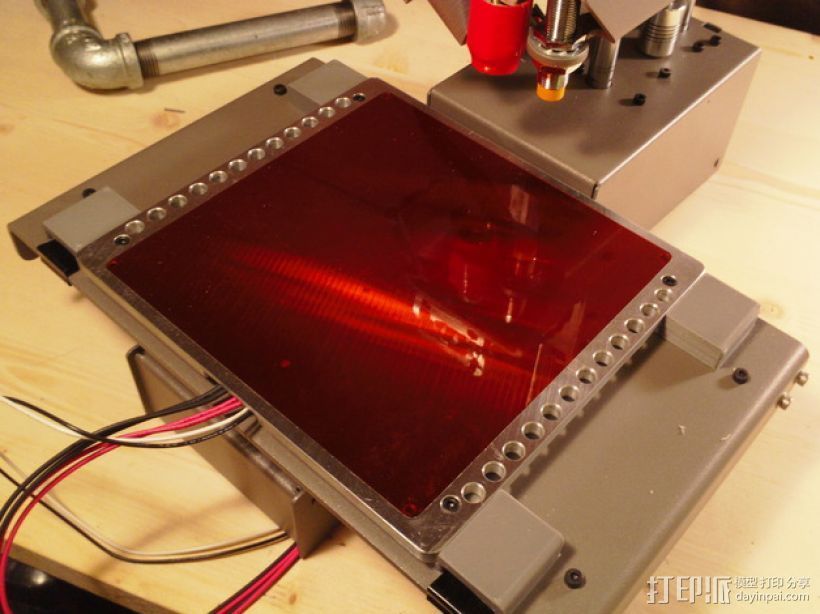 Printrbot Simple Metal 打印机的加热床固定器 3D打印模型渲染图
