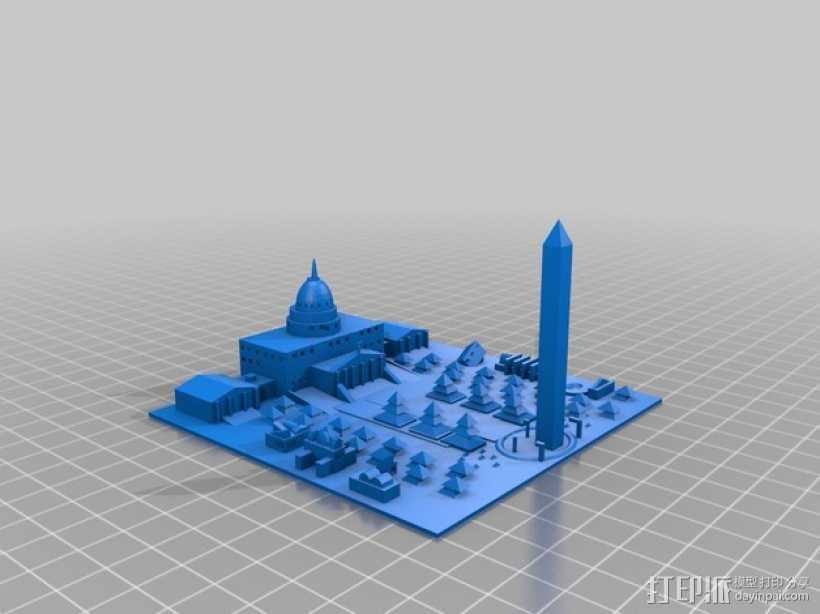  Washington D.C华盛顿特区城市模型 3D打印模型渲染图