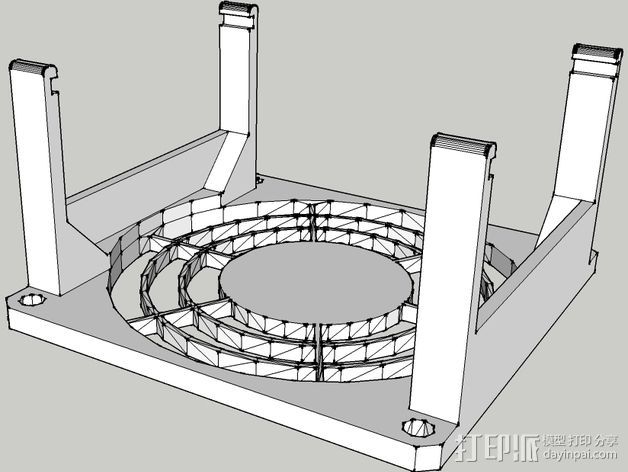 电路板的风扇支架 3D打印模型渲染图