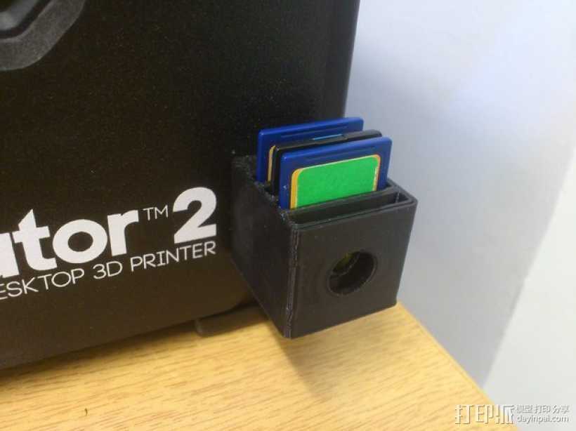 Makerbot Replicator 2打印机的SD卡收纳器 3D打印模型渲染图