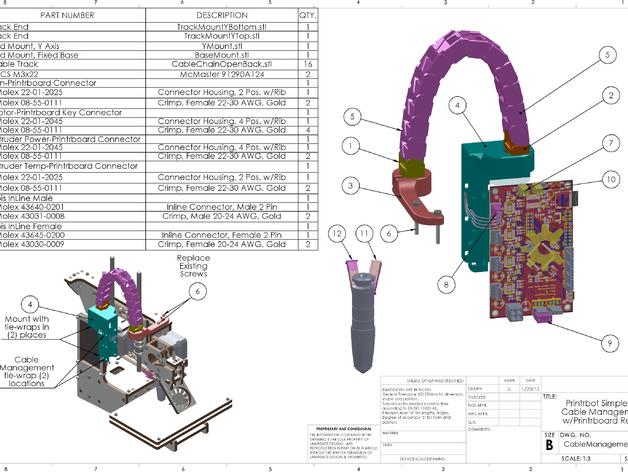 Printrbot Simple打印机的电缆收纳器