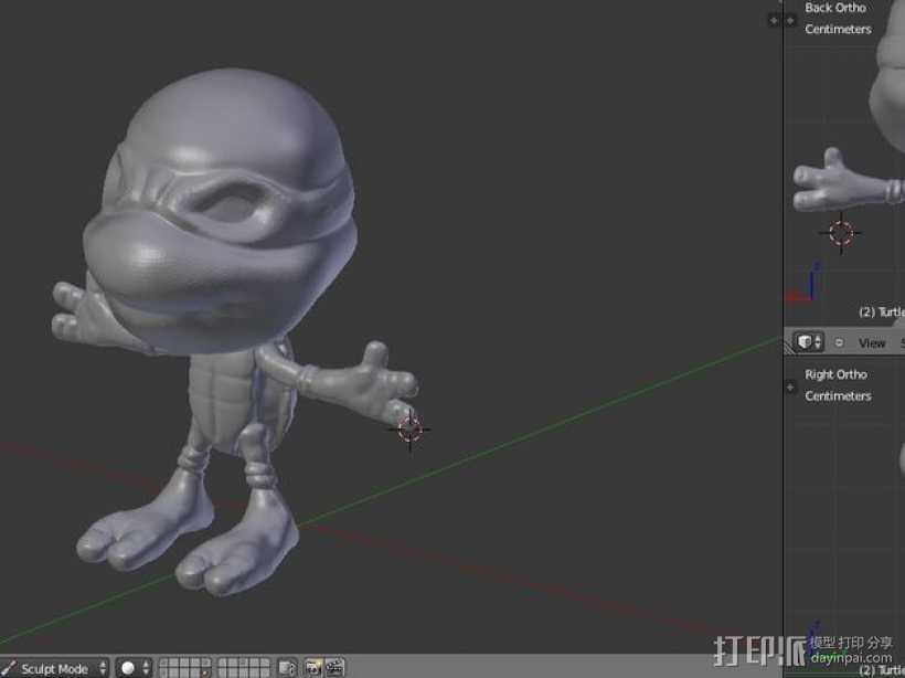 忍者神龟 3D打印模型渲染图
