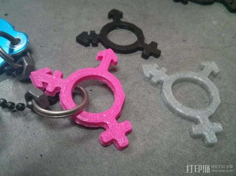 跨性别标志 3D打印模型渲染图