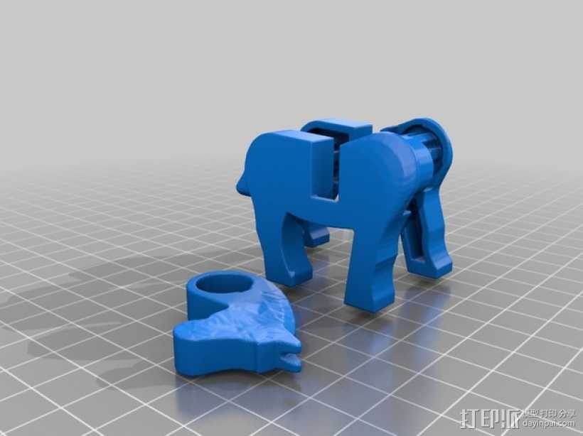 乐高马 3D打印模型渲染图