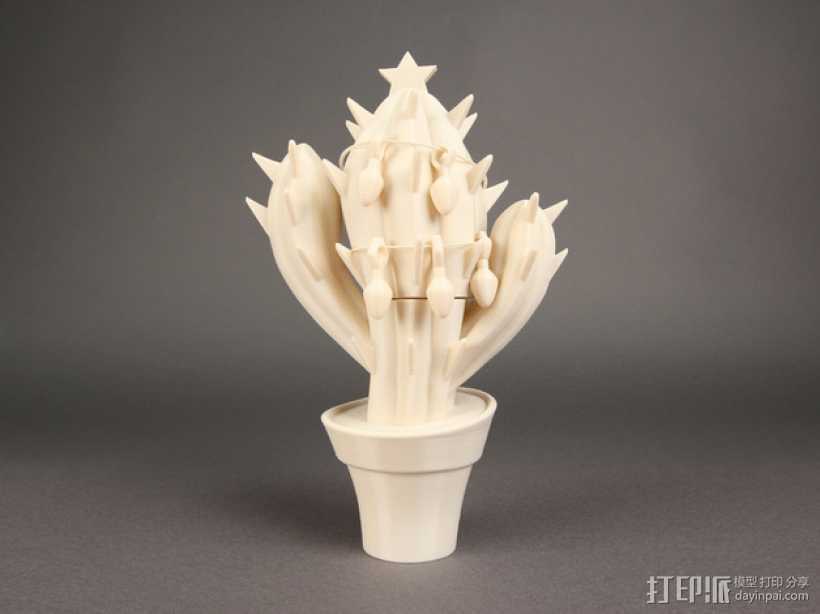 圣诞仙人掌模型 3D打印模型渲染图