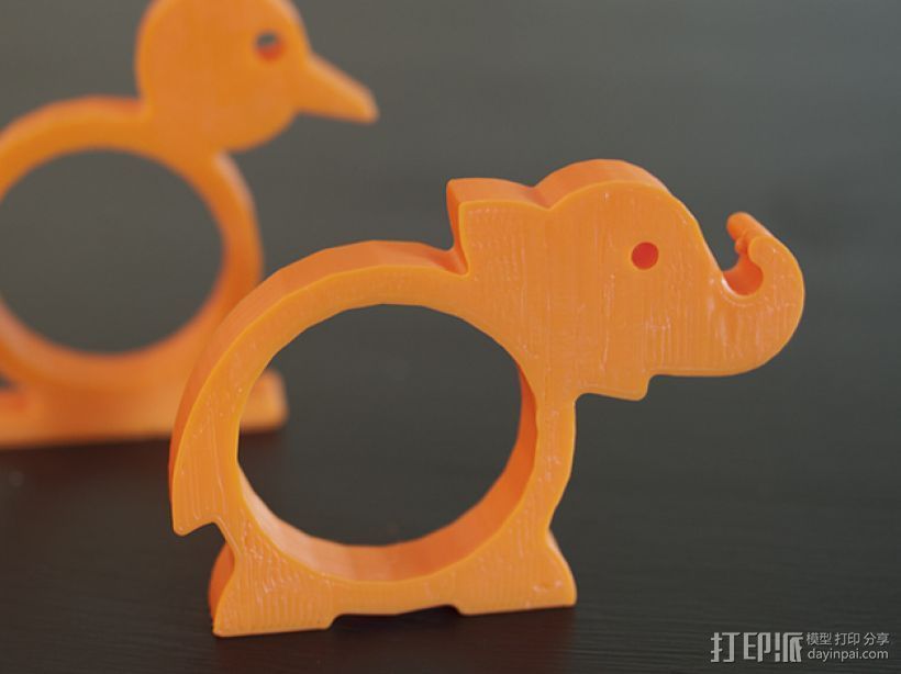 动物形餐巾环模型 3D打印模型渲染图