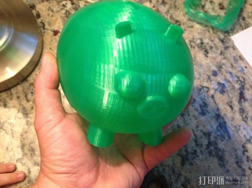 小猪形存钱罐模型 3D打印模型渲染图