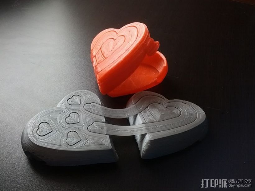 心形礼物盒模型 3D打印模型渲染图