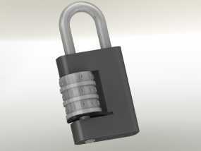 带密码锁的挂锁模型