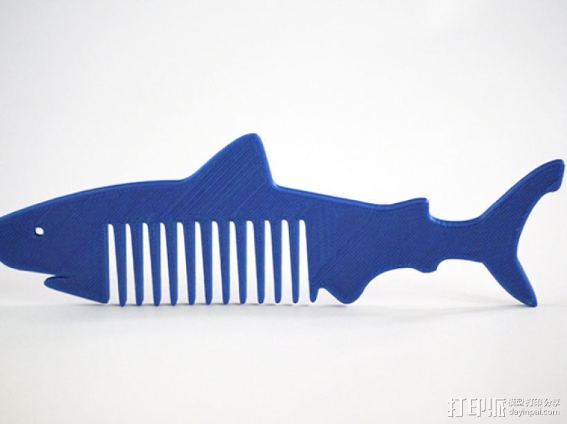 鲨鱼形梳子模型 3D打印模型渲染图