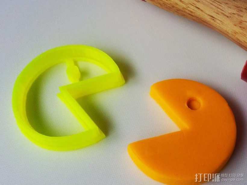 吃豆人饼模型切割刀 3D打印模型渲染图