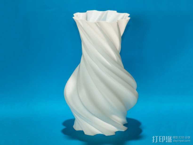 螺旋状圆形花瓶模型 3D打印模型渲染图