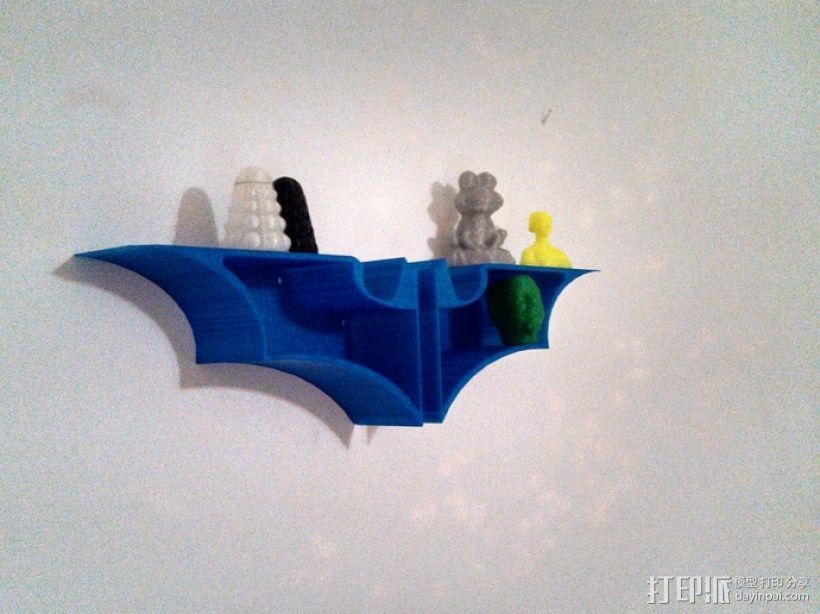 蝙蝠形壁挂式搁板 3D打印模型渲染图