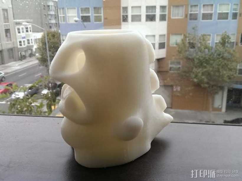 怪物哥拉斯笔筒 3D打印模型渲染图