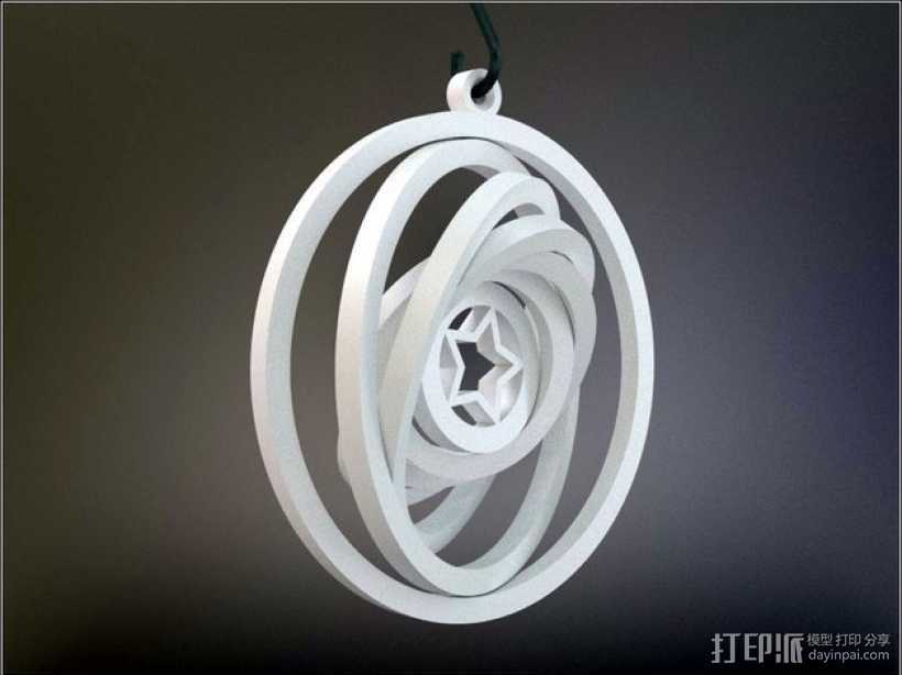 陀螺形圣诞树装饰品 3D打印模型渲染图