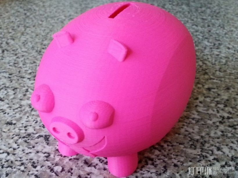 小猪存钱罐 3D打印模型渲染图