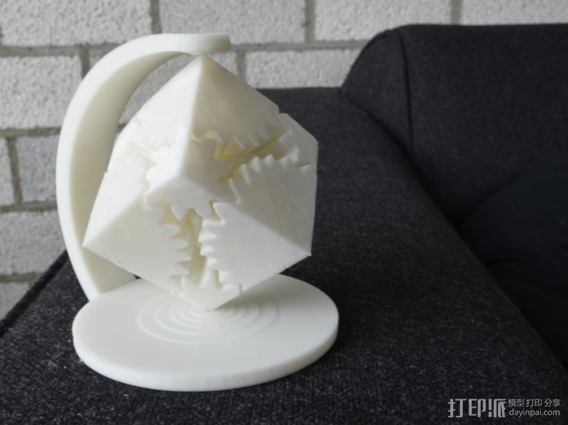 齿轮立方体装饰物 3D打印模型渲染图