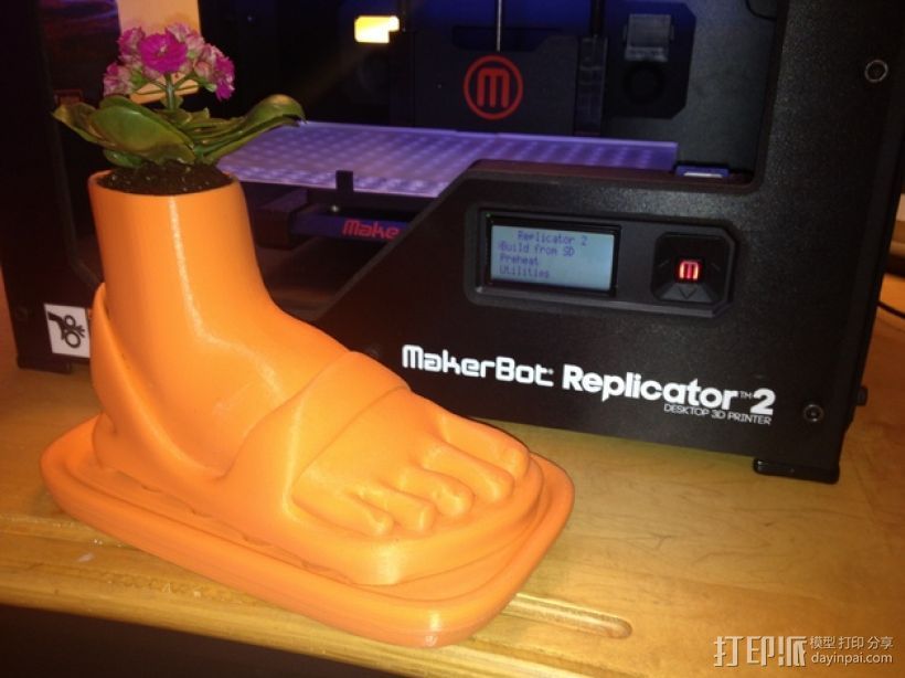 脚形花盆 3D打印模型渲染图