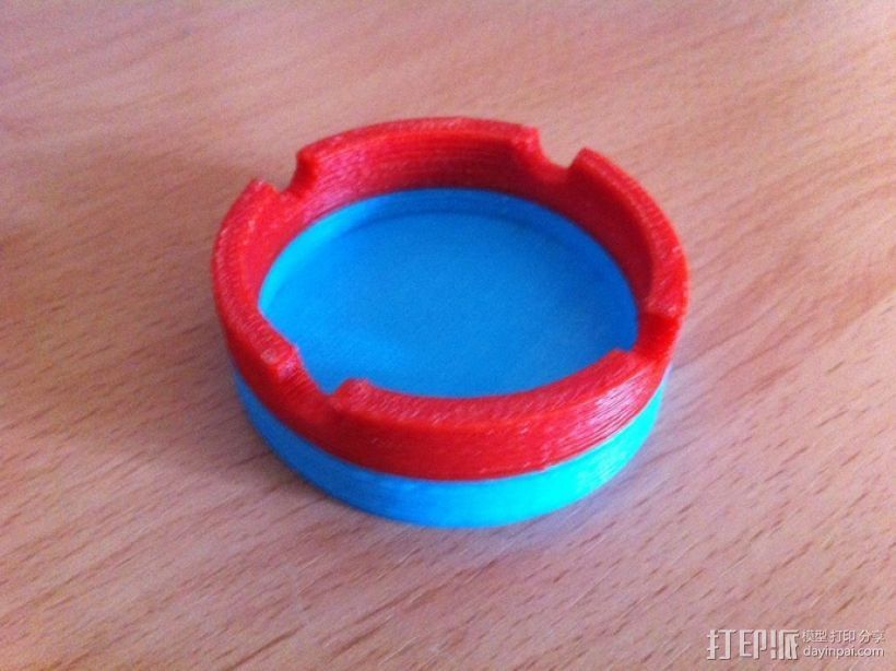 参数化圆形烟灰缸 3D打印模型渲染图