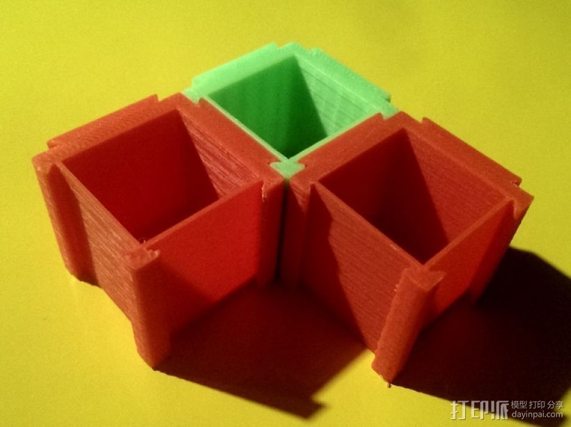 可扩展的方形小盒 3D打印模型渲染图