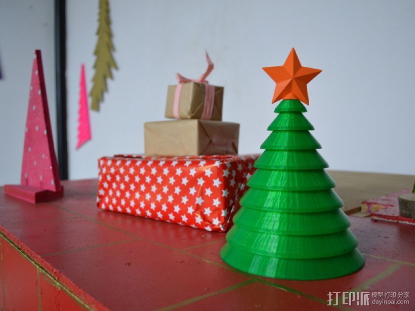 迷你圣诞树 3D打印模型渲染图